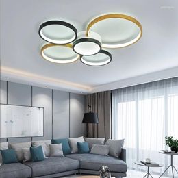 Chandeliers Modern Led Ceiling For Living Room Dinning Study Bedroom Gold Black Kitchen Chandelier With Remote Control