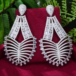 Dangle Earrings Luxury Trendy Feather African Drop For Women Wedding Party Dubai Bridal Jewellery Boucle D'oreille Femme Gift