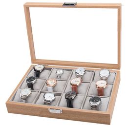 Watch Boxes 2/3/6/10/12 Slots Wooden Box Organiser Storage For Clock Watches Display Case Holder Jewellery Gift