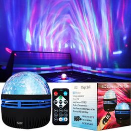 Water Ripple Projector Light, Starry Remote Control Aurora Decoration, Colorful LED Atmosphere USB Projection Lamp For Wedding Birthday Party, Holiday Gift