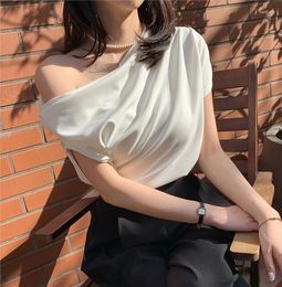 Women's Blouses Fashion Chiffon Shirts Pile Collar Elegant Female Korean Sleeve Tops Loose Casual Blusas 2023 Summer Streetwear T804d