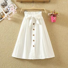 Skirts 2023 Autumn Winter Fashion Women Skirt Solid Lace-up High Waist A Line Mid-length Casual Pleated Flared Female