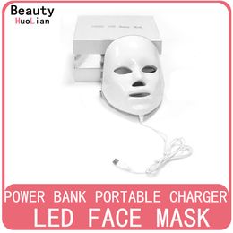 Face Massager Minimalism 7 Colours LED Mask Pon Therapy Anti-Acne Wrinkle Remover Skin Rejuvenation Face Skin Care Tools 230621