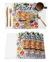 Table Mats Gourmet Graffiti Pizza Placemat For Dining Tableware 4/6pcs Kitchen Dish Mat Pad Counter Top Home Decoration