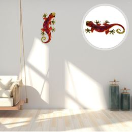 Garden Decorations Gecko Pendant Crawling Toy Wall Hanging Decoration Iron Lizard Home Animal Statue