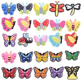 Butterfly Insect Croces Jibz Shoe Charms PVC Garden Shoes Accessories Buckle Clog DIY Wristbands Holiday Decoration Gifgt