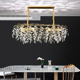 Pendant Lamps Modern LED Crystal Chandelier Lighting Luxury Home Decoration Lamp Living Room Hanging K9 Lobby