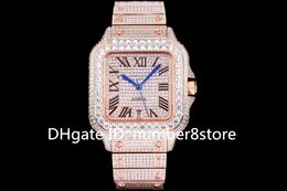 11 Colour options Full Diamond Luxury mens watch 4555 diamonds set Designer Wristwatch Swiss 8215 Automatic Mechanical 28800 vph Sapphire 904L Steel Water Resistant