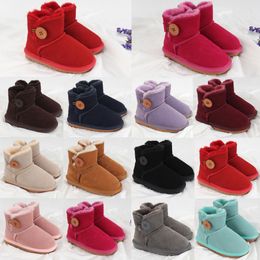 Australia Classic Kids Shoes Bailey Button Snow Boots Girls Toddler Children Sneakers Kid Youth Designer Trainers Black Baby Pink Boys Chestnut Red Grey Purple Navy