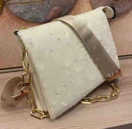 Coussin MM Crossbody Bag Chain Shoulder Women genuine leather Handbag Purse pouch Wide straps embossing Fashion letters High quality Removable Premium touch bag