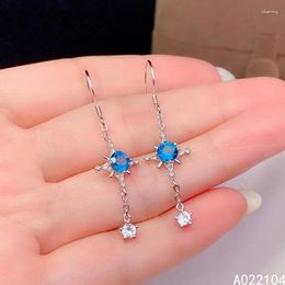 Dangle Earrings KJJEAXCMY 925 Sterling Silver Natural London Blue Topaz Women Luxury Fashion Star OL Style Gem Eardrop Support Detectio