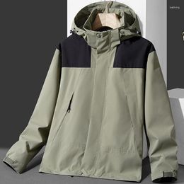 Men's Jackets Fashion Brand Spring Clothes Stitching Single Layer Breathable Windbreaker Outerwear Unisex Loose Hooded Sport Jacket