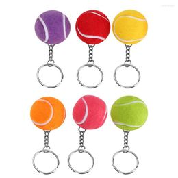 Keychains 6pcs Tennis Ball Keychain Keyring Pendant Decoration Gift Multi Colours 4cm For Bags Key