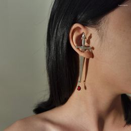 Dangle Earrings Origin Summer Vintage Sword Drop Bleeding Crystal Gold Color Metal Earring For Women Ladies Elegant Charm Jewellery