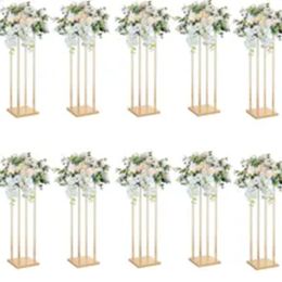 Gold Metal Crystal Table Centrepiece Wedding Decoration no Crystal Flower Stands For Wedding Centrepieces