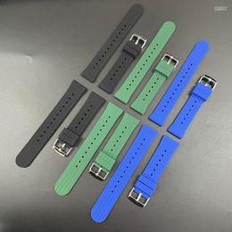 Watch Bands SD2102 Black Green Blue Silicone Strap Waffle With Stainless Steel Buckle For 20MM/22MM Lug Size Automatic Dive Watches