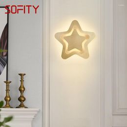 Wall Lamp SOFITY Indoor Brass Star Shapes Of LED 3 Colours Simple Creative Sconce Light For Home Living Room Decor