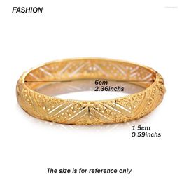 Bangle 4Pcs Ethiopian Dubai 24K Gold Colour Bangles For Women Wife Wedding Gifts African Party Bracelet Jewellery Ornament Bracelets