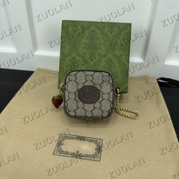 726252 Ladies Luxury Strawberry Chain Wallet Key Pouch Coin Purse Credit Card Holder Mirror Business
