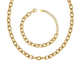 Conjunto de brincos de colar de alta qualidade feminino, pulseira, joias, corrente, aço inoxidável, suporte colorido, OEM