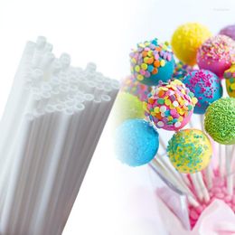 Baking Moulds 100PC Plastic Lollipop Straw Stick White DIY Accessories Mould Cake Chocolate Sugar Candy Lollypop Food Grade Tools