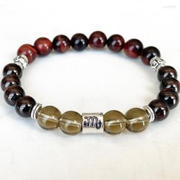 Link Bracelets MG1671 Scorpio Zodiac Bracelet For Women 8 MM A Grade Red Tiger Eye Garnet Smoky Quartz Wrist Mala Natural Gemstone Jewellery