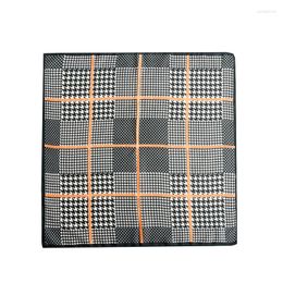 Scarves Black Houndstooth Printed Silk Scarf 70x70cm Square 2023 Stylish Trendy Women's Headscarf Fashion Accessory Romantic Gift