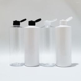 Storage Bottles 400ml Empty White Plastic Refillable Whiet With Flip Cover Cap For Shampoo Shower Gel Liquid Soap Cosmetic Packaging