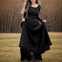 Casual Dresses Women Medieval Costume Gothic Dress Vintage Renaissance Maxi Ankle Long Halloween Cosplay Corset Waist
