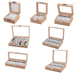 Watch Boxes Wooden Box 2/4/6/10/12 Grids Organizer Storage For Clock Watches Display Case Holder Jewelry Gift