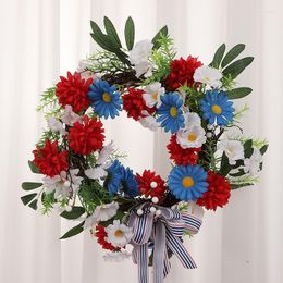 Decorative Flowers Christmas Decorations For Outside Door American Independence Day Party Scene Layout Wreath Wreaths Valentines