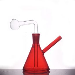 Triangle 14mm Female Glass Oil Burner Bong Thick Pyrex Smoking Water Pipes Thick Ash Catcher Hookah for Smoking with 30mm Glass Oil Burner Pipes Wholesale