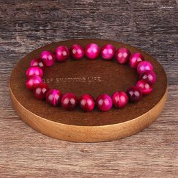 Strand Minimalist Natural Stone Bead Rose Red Tiger Eye Bracelet Beaded Men Buddha Braclet For Woman Yoga Handmade Jewellery Homme Bijoux