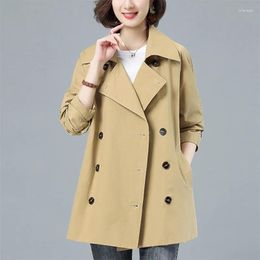 Women's Trench Coats Double-deck Coat Women Windbreakers Oversize Loose Tops Lady Outerwear Double-breasted Khaki Coffee Navy-blue Overcoat