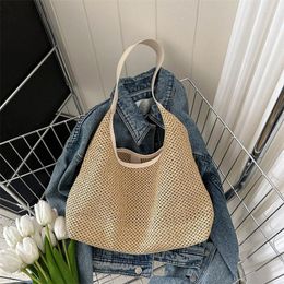 Evening Bags Fashion Retro Totebag Simple Casual Straw Woven Women's Shoulder Large Capacity Versatile Summer Vacation Beach Bag