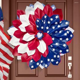 Decorative Flowers Patriotic Door Wreath Pretty Lightweight Independence Day Inspired Front Party Supplies