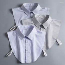 Bow Ties Plaid Detachable Fake Shirt Collar Mens Offcial Formal False Tie Stripe Removable Lapel Half Neckwear