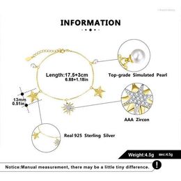 Strand 925 Strling Silver Star Friendship Bracelets For Girls Starfish Bangle Luxury Party Wedding Jewellery B257