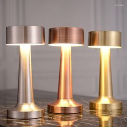 Table Lamps Touch Led Lamp Retro Dumbbell Shape Dimmable Type-C Rechargeable Desk Night Light For Restaurant El Bar