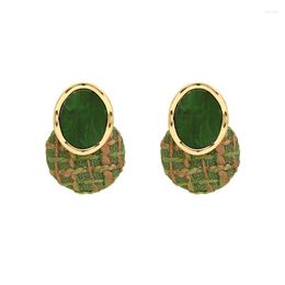 Stud Earrings Vintage Women's Hoop Large Dangle Pendant Geometric For Women Green Color Christmas Gift 2023 Trend Jewel