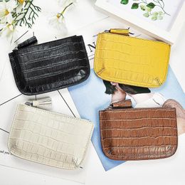 Wallets Ladies Short All-match Keychain Coin Purse Leather Elegant Card Bag Zipper Change Cowhide Fashionable Fanny Pack Gift