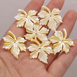 Pendant Necklaces 2pc Natural Yellow Shell Charms Shape Mother Of Pearl Seashell Beads For Jewelry Making DIY Necklace Earrings