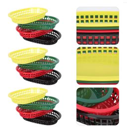 Dinnerware Sets French Fries Hamburger Basket Serving Tray Household Storage Plate Boat-shaped Pastry Chip Fast- Large Plastic