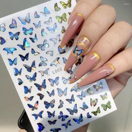 Nail Stickers Butterfly Nails Art Sticker Manicure Back Glue Decal Decorations Design Fruit Flowers For Tips Beauty