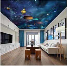 Wallpapers Custom Ceiling Mural Wallpaper 3d Zenith For Living Room Beautiful Gorgeous Space Universe Planet