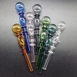 Thick Pyrex Glass Bong Oil Burner Pipe Colourful Hand Smoking Pipes Approx 140mm Helical Tube Borosilicate Spring Tubes Dab Rig Diameter
