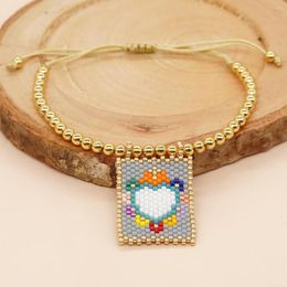 Charm Bracelets Go2Boho Handmade Gold Plated Beaded Miyuki Bracelet Heart Stylish Jewellery Gift For Women And Teen Girl Perfect Summer