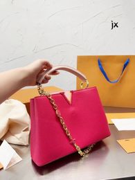 a Leather Capucines BB Bag Mini Tote bag Taurillon Leather Macaron Series Luxury Women's Fashion Skew Women's Clutch 27cm large capacity Tote Litchi Chain clutch bag