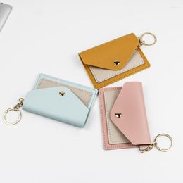Card Holders Korean Version Holder Cute Student Candy Colour Ultra-thin Wallet Multi-card ID Package Keychain Small Purse