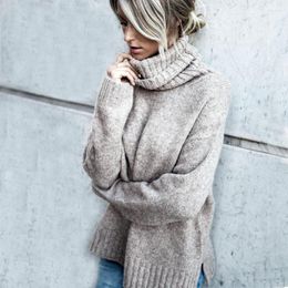 Women's Sweaters Solid Colour Loose Sweater Stylish And Simple Commuter Turtleneck Casual All Match Women's Women Outfits